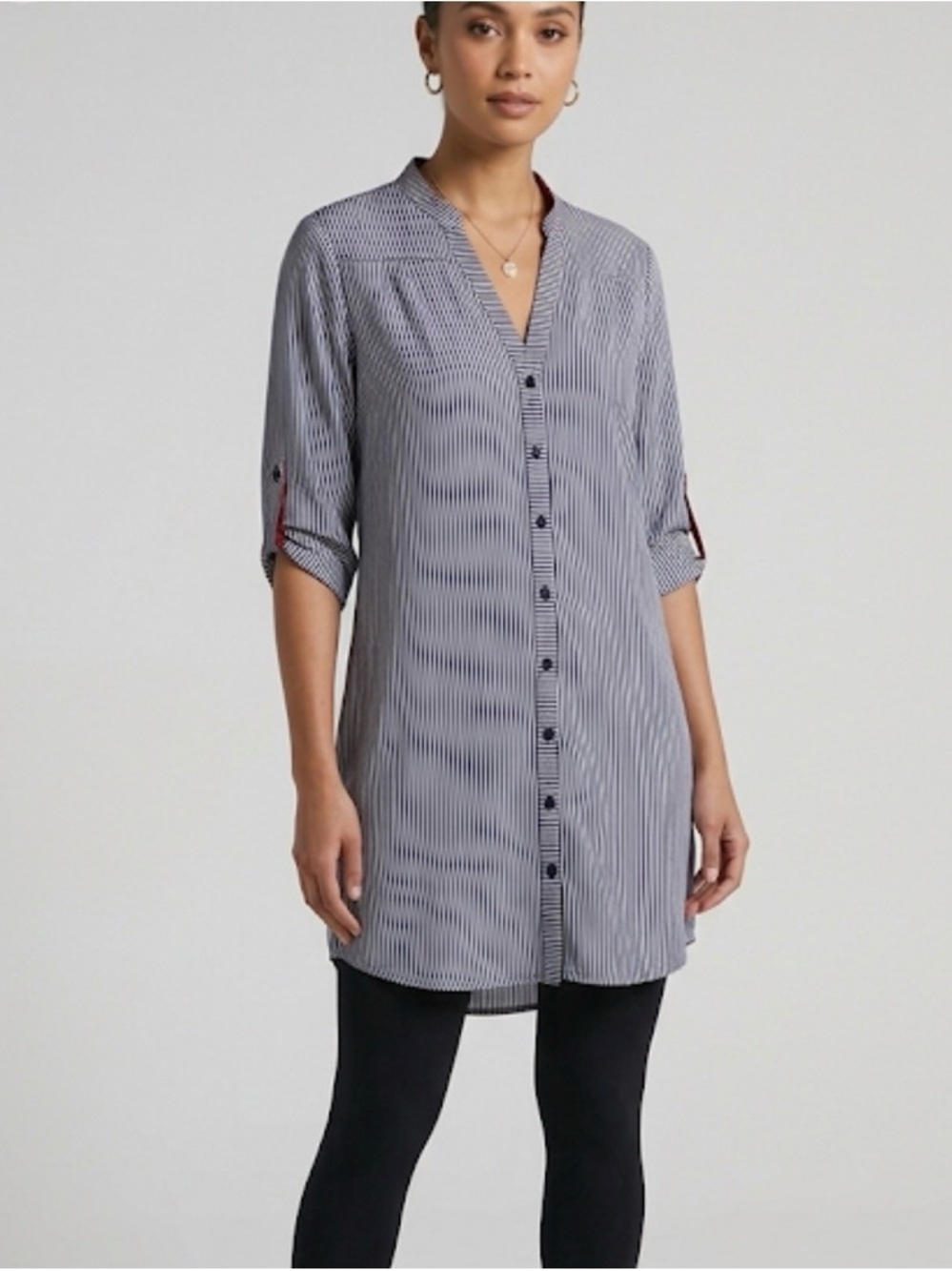 PASSPORT Striped Tunic Blouse Women’s XL Blue White